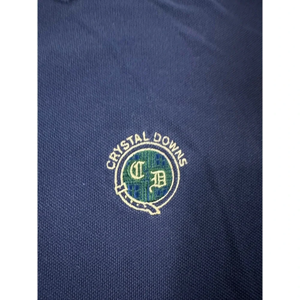 Vintage Polo Polo Golf Shirt Men Size XL Blue Short-Sleeve Crystal Down Logo S/S